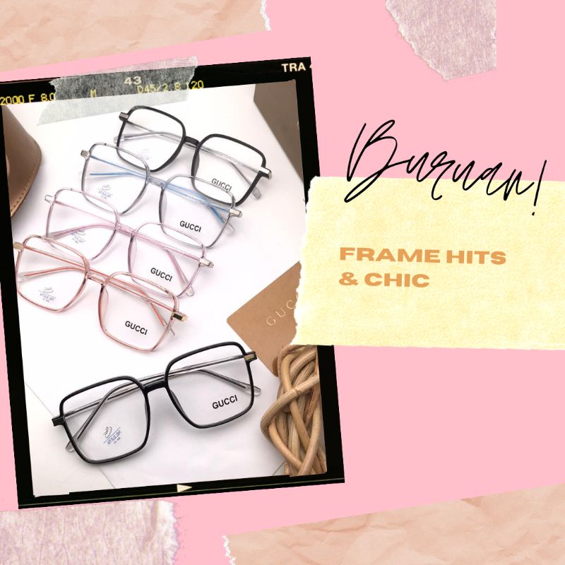 Kacamata fashion wanita / pria / lensa anti radiasi / minus / photocromic / kacamata hitam GC 711