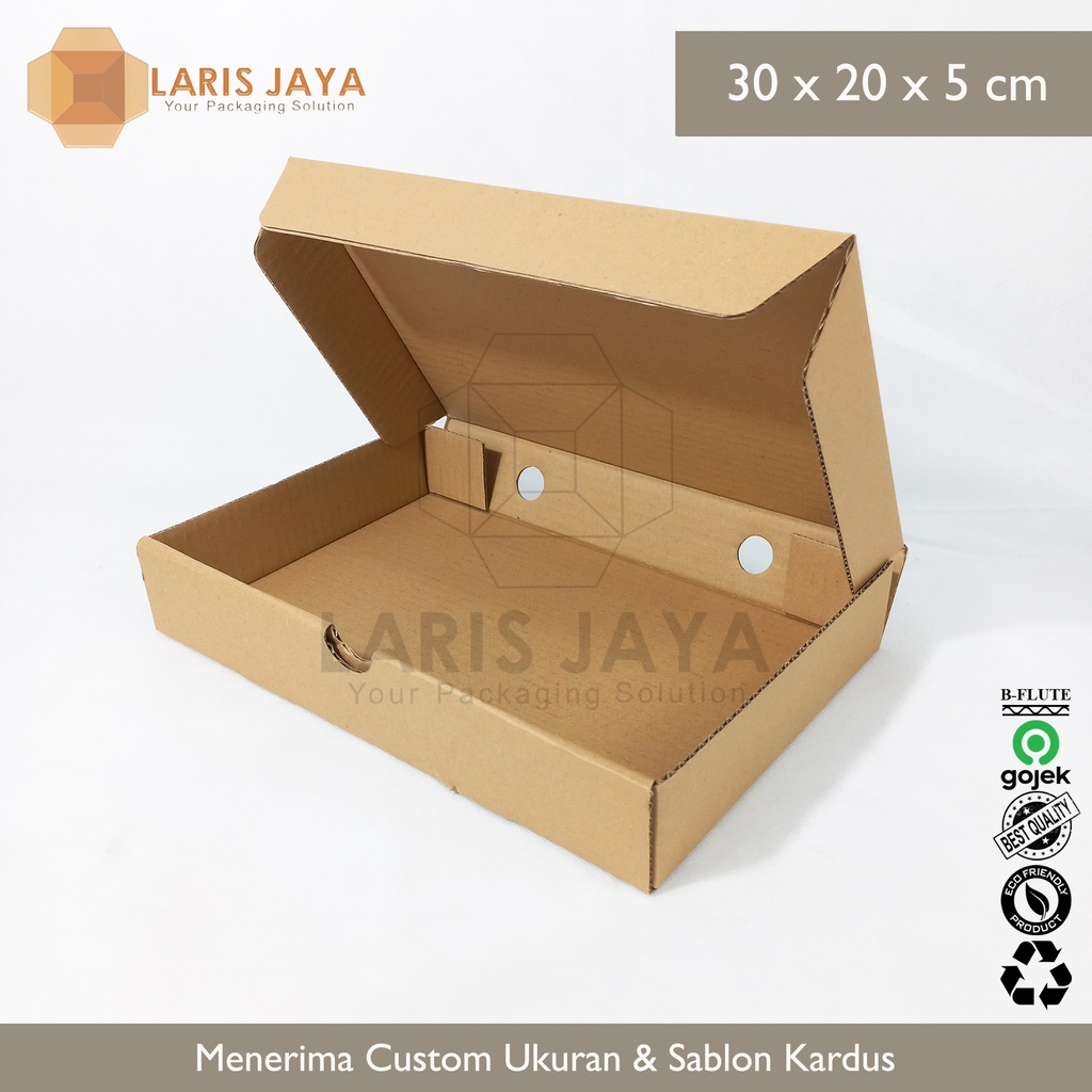 

Kardus Die Cut / Box Pizza Diecut Hampers Brownis Gift Aksesoris Kaos / Dus Packing 30 x 20 x 5 cm ( Kardus Pizza 30 x 20 x 5 cm )