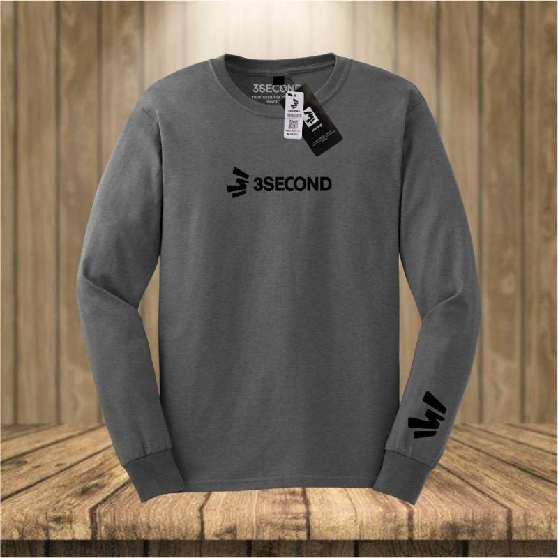 3Second Kaos Pria Lengan Panjang Distro Original Baju Kaos Pria Wanita Distro Terbaru