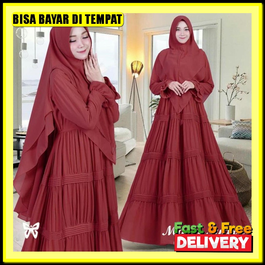Gamis Azzahra Series Dress Muslim Wanita Premium Games Rompi Bahanceruty Babydoll 2 In 1 Model Terba