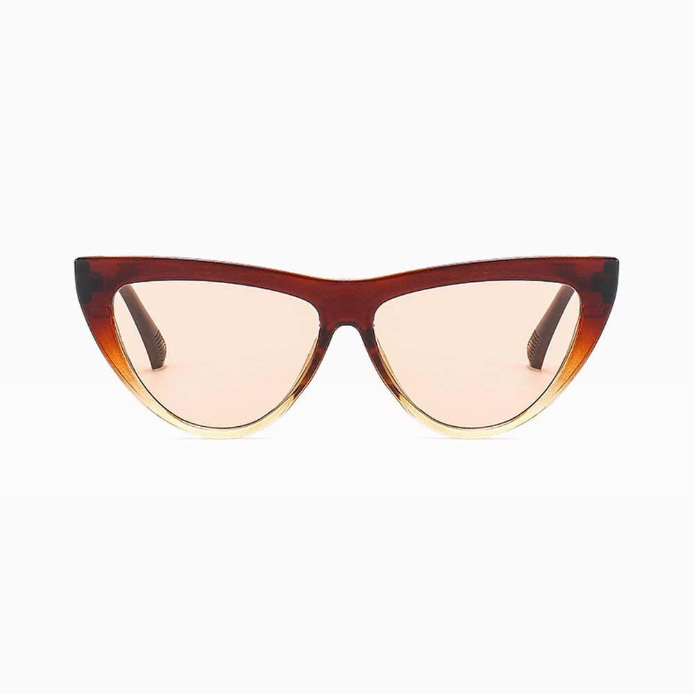 Mxbeauty Kacamata Matahari Segitiga Anti UV Vintage Motif Leopard Metal Sign Triangle Eyeglasses Cat Eye Glasses