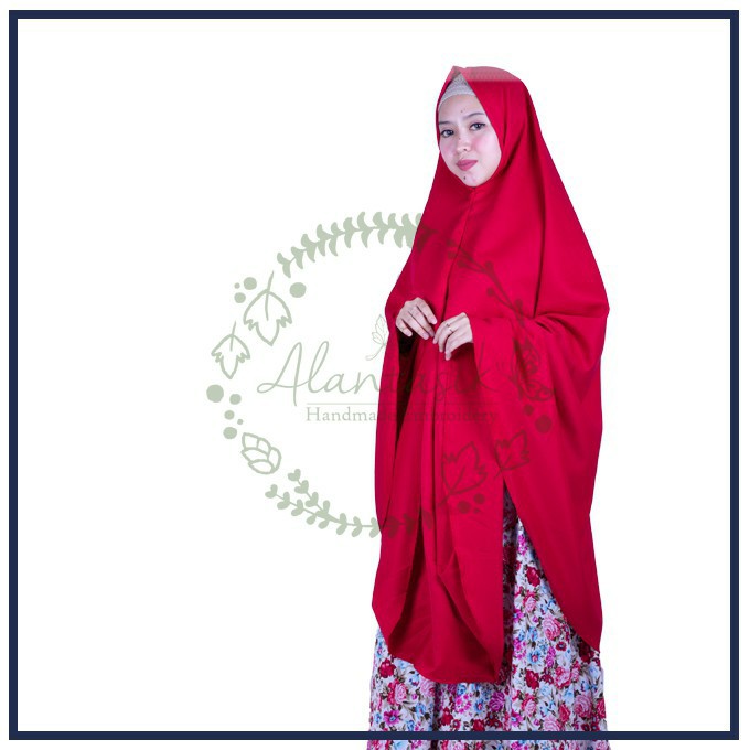 Alantasik - JILBAB SUPER JUMBO MOSSCREPE XXXL  NON  PET / HIJAB SYARI MOSCREPE SEMI MUKENA GR.4