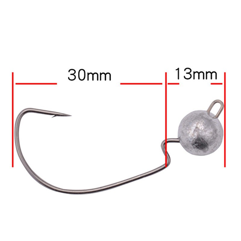 1Pcs Jig Head Fishing Hook Single Kail Pancing 3G 5G 7G 10G Ikan Kait Memancing Umpan Pancing Tackle