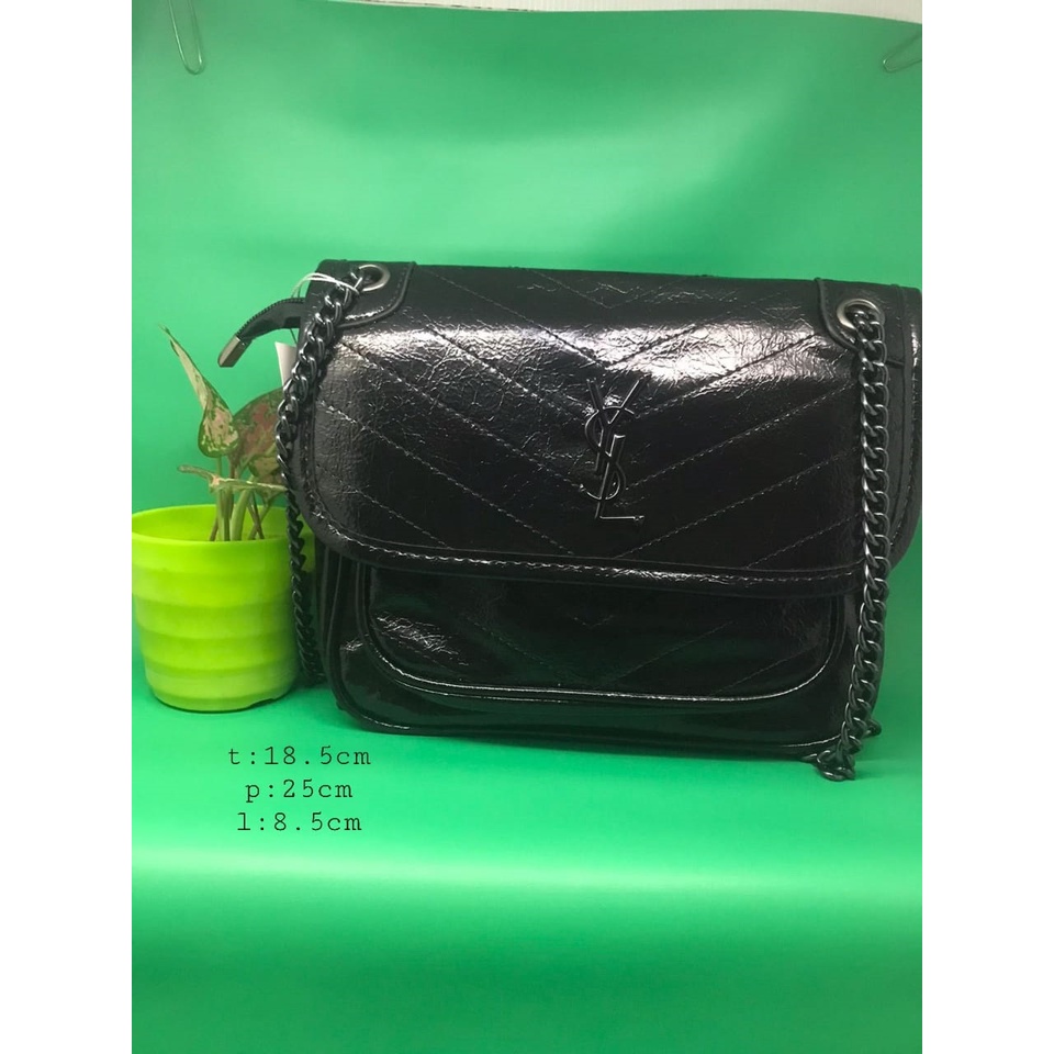 Tas YSL Hitam Rantai Premium