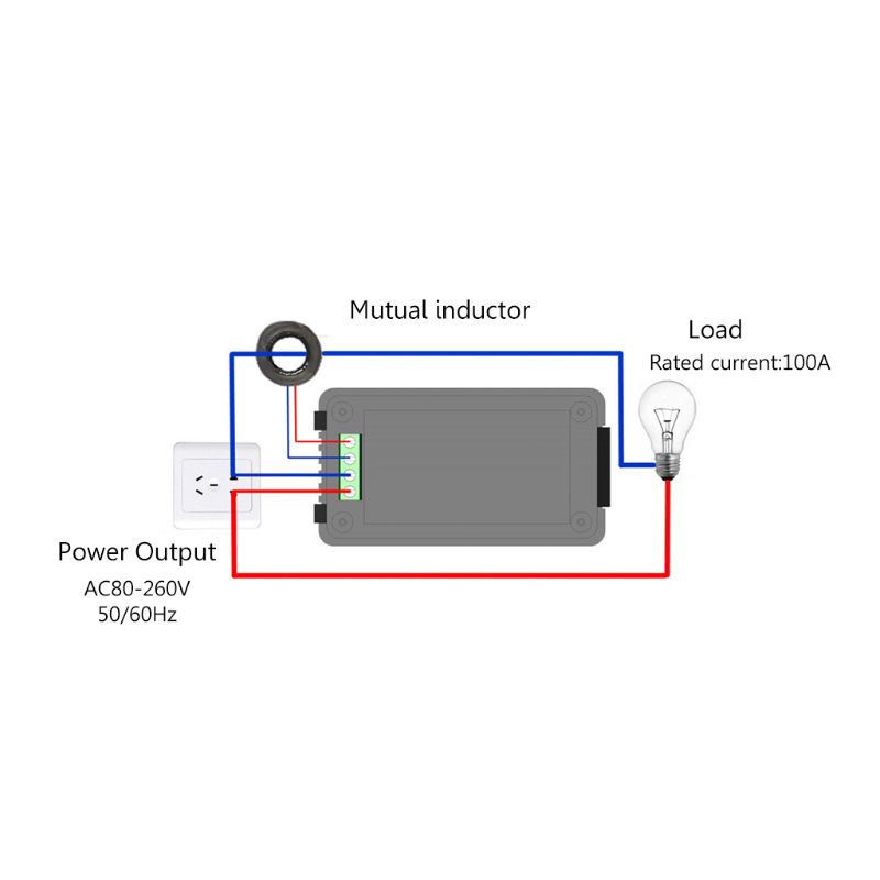 Mary Power Meter Digital AC 100A 6in1 KWh Watt Meter AC 80-260V 110V 220V Dengan Split CT