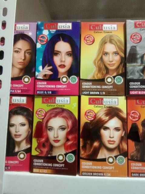 CULTUSIA Hair Color Colour Cream Pewarna Cat Rambut AMMONIA abu abu. 0-77 pewarna rambut instan