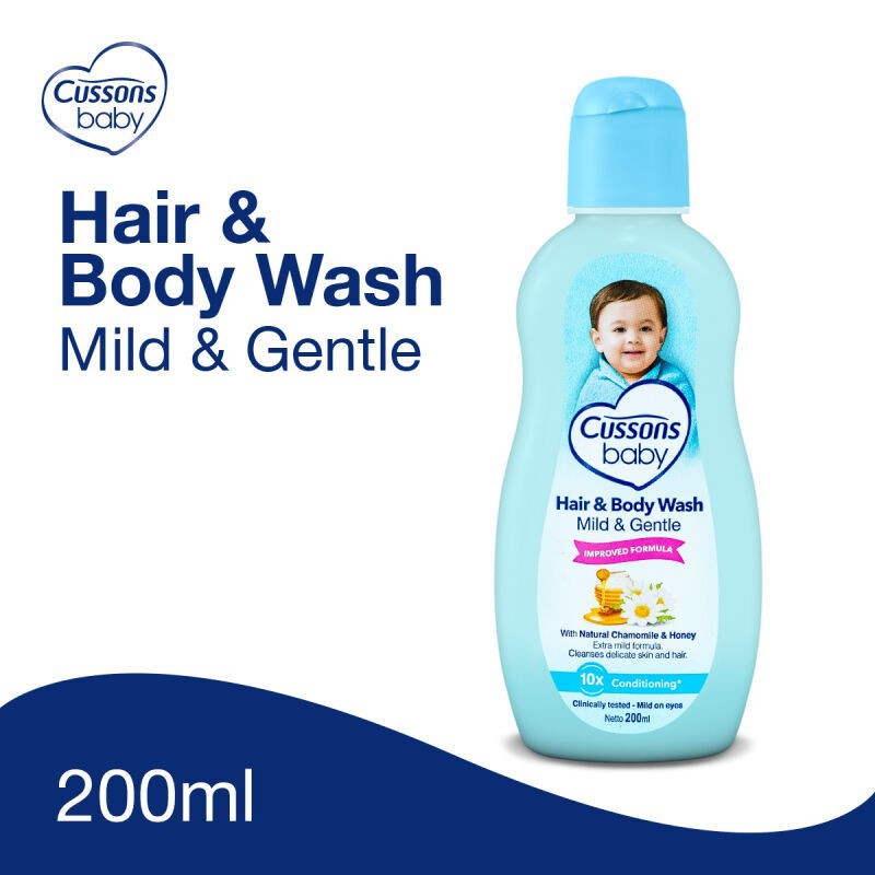 CUSSONS BABY HAIR &amp; BODY WASH MILD &amp; GENTLE (100ML+100ML)