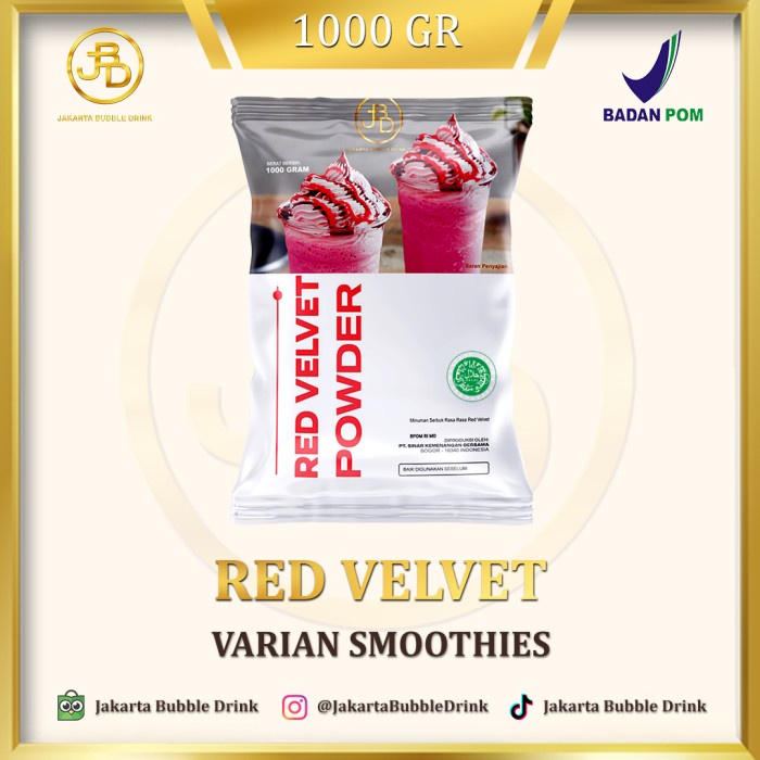 

BUBUK MINUMAN PREMIUM RED VELVET JAKARTA BUBBLE DRINK