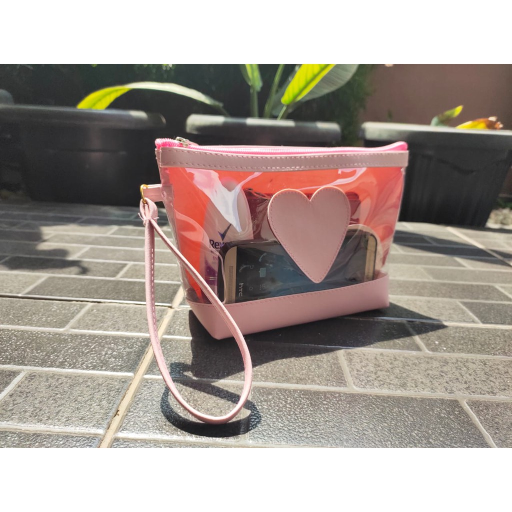 tas kosmetik pvc pouch love