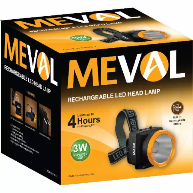 Senter Kepala 3W Meval