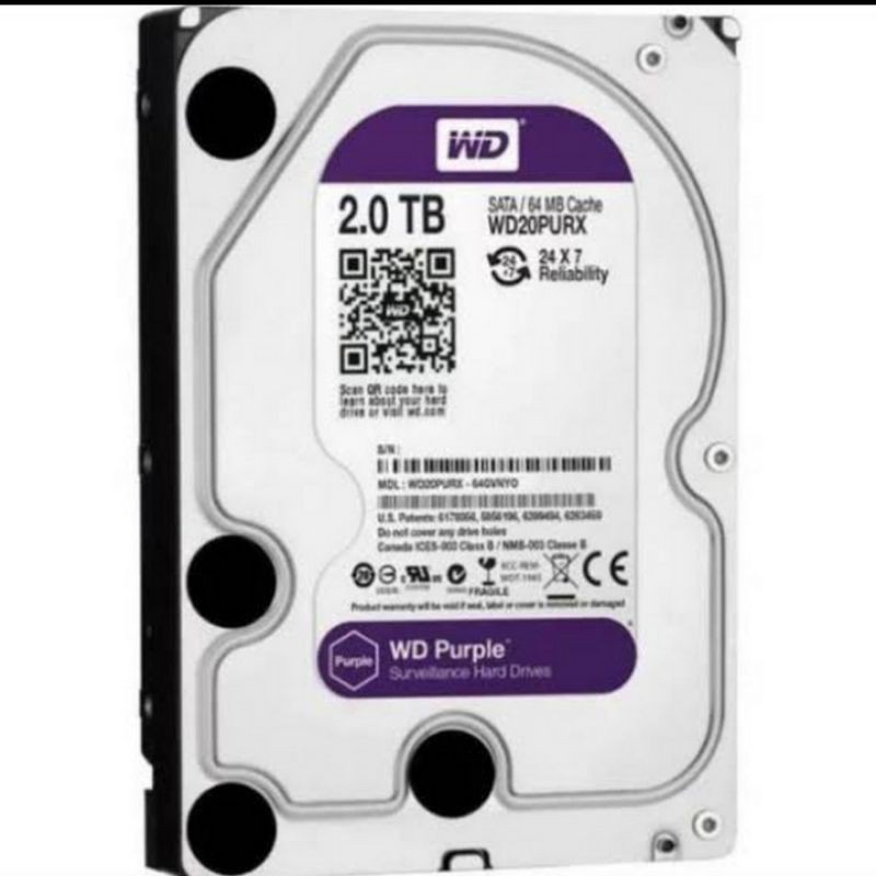 Harddisk HDD Hardisk CCTV PC /Hard Disk WD 6TB SATA HDD 3.5 PURPLE Baru