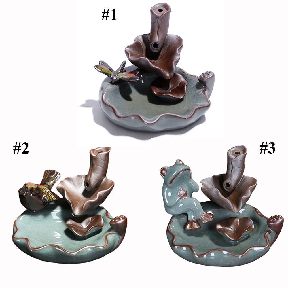 Solighter Backflow Incense Burner Kerajinan Tangan Meditasi Keramik Aromaterapi Kotak