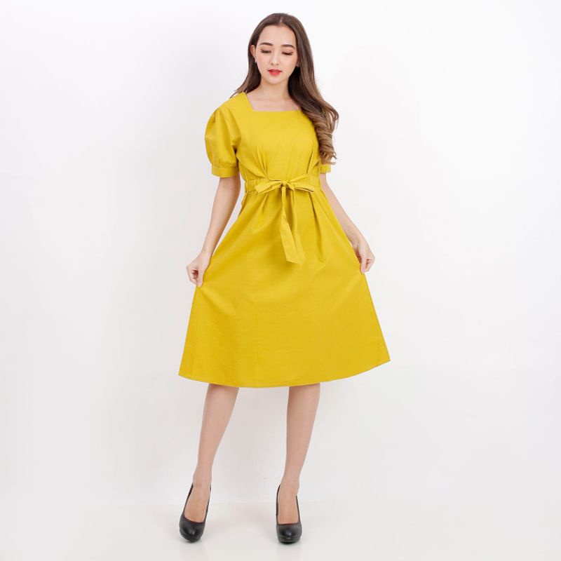 Dress Wanita Fashion /Dress BV/ Dress Midi Polos Katun Uniqlo