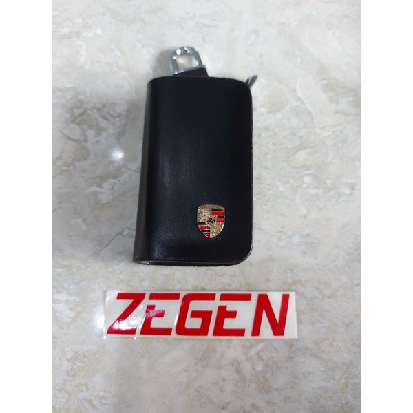 Dompet mobil stnk leather porsche hitam import wallet