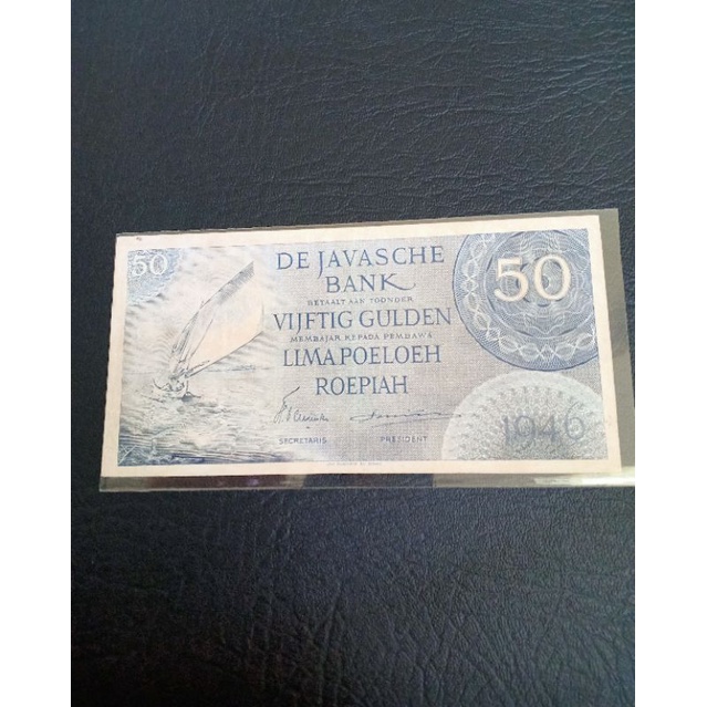uang kuno federal 50 gulden tahun 1946 xf