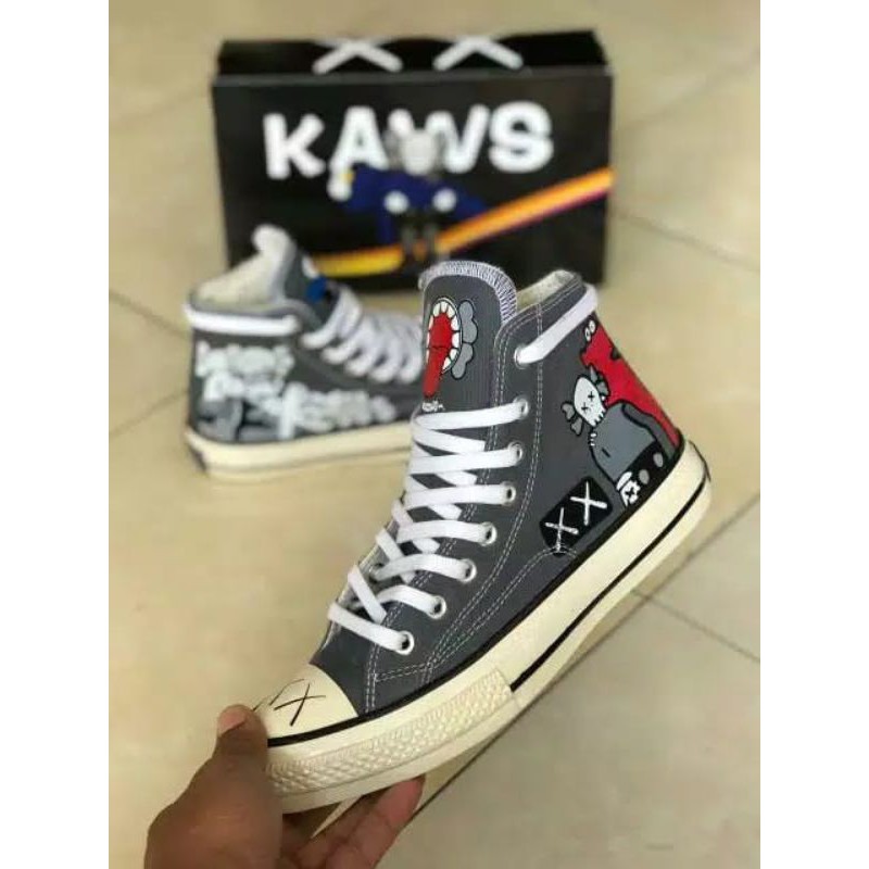 SEPATU CONVERSE HIGH 70s X KAWS GREY IMPORT Quallity Made In VIETNAM