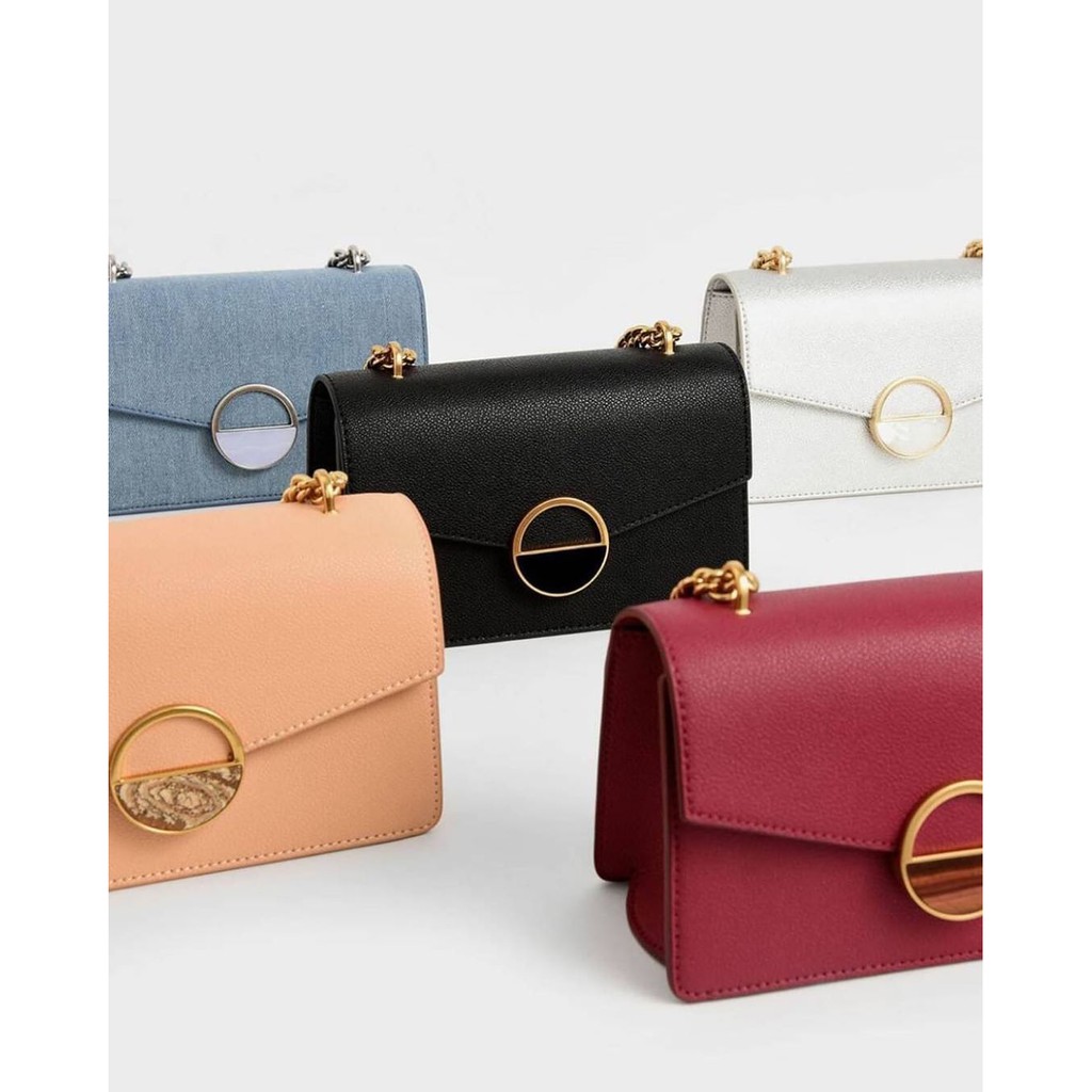 CK CNK Stone Embellished Buckle Shoulder Bag Original