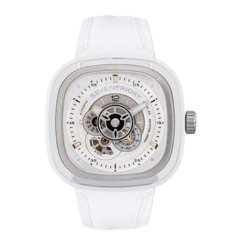 Jam Tangan Seven Friday P1C/01 Unisex Casual 47.6mm Stainless Steel Putih NFC Aktif