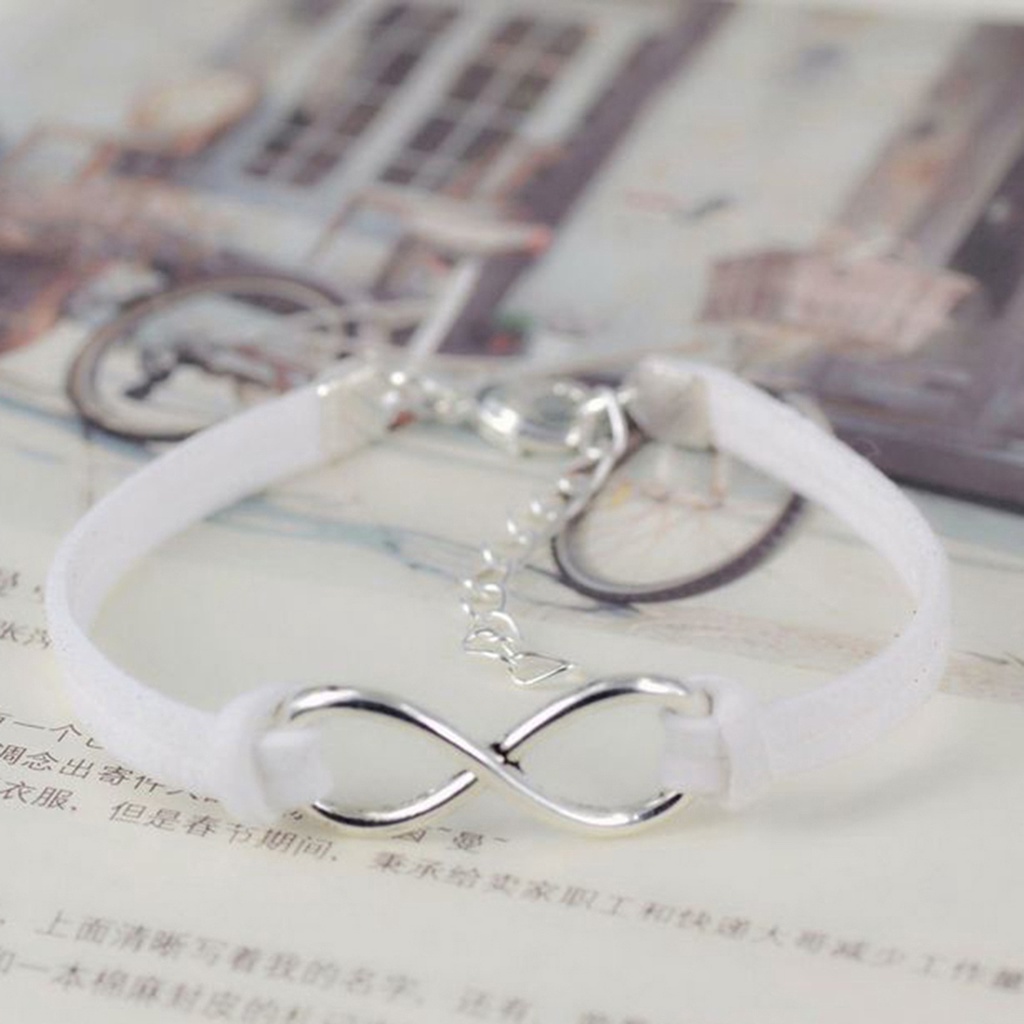 Hu Hu Hu Hu Hu Alat Bantu Pasang Kacamata♡ Gelang Rantai Adjustable Desain Infinity 8 Bahan Alloy Untuk Unisex