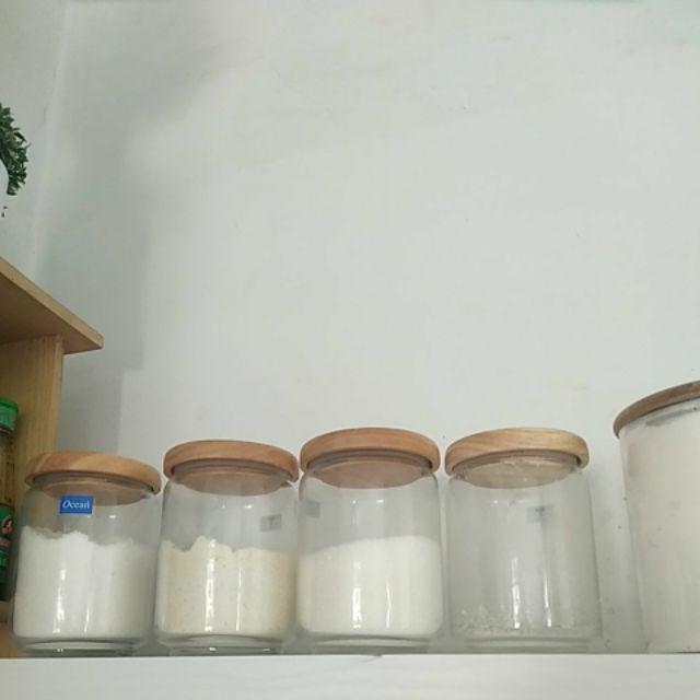 Toples Kaca / Ocean Pop Jar Wooden Lid 650 Ml