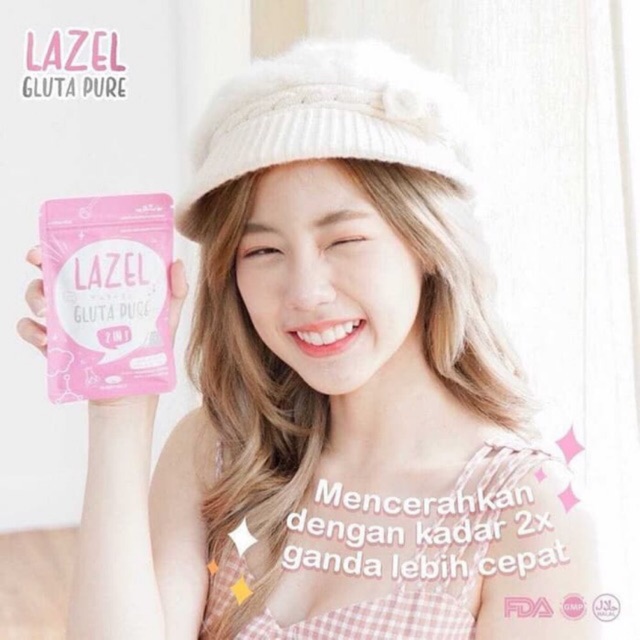 ( READY ) LAZEL PURE GLUTA BY SKINEST CLINIC LACHEL SUPLEMEN PEMUTIH 1000% ORIGINAL