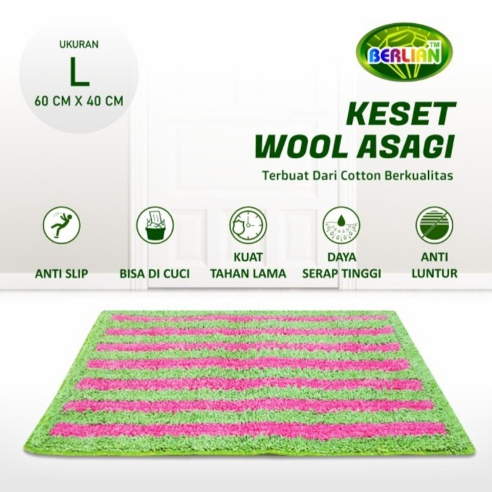 Keset Wool Asagi Keset Lantai Anti Selip Berlian