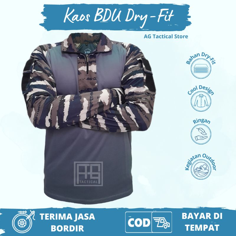 Kaos BDU  Drifit Tactical Jersey Dryfit Kombinasi Loreng Terlaris