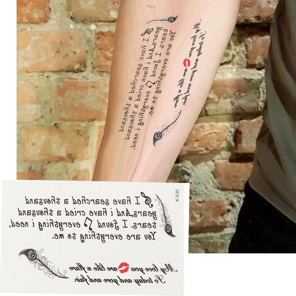 Tato Tulisan Sticker Tattoo Temporary Tato Temporer