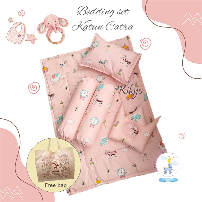 Bedding set baby mini zoo pink / bedding set bayi / bedding bayi / bed set baby / selimut bayi / bedcover bayi