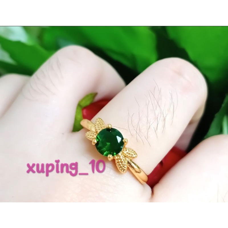 PREMIUM Cincin dubai Mata Hijau Gold Perhiassan Wanita Mewah