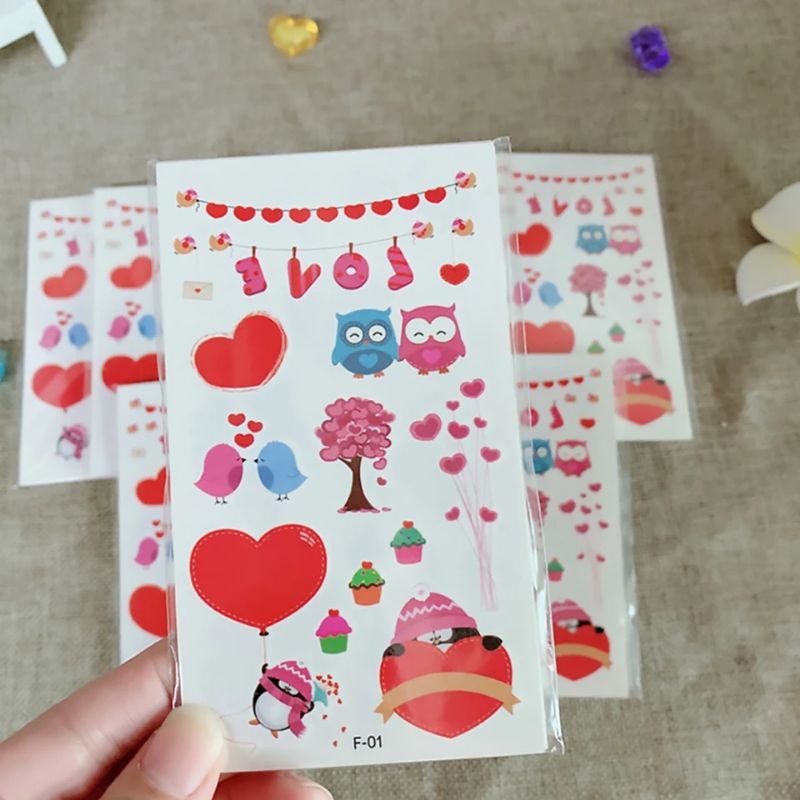 10 Pcs Temporary Tattoo Valentine Day / 10Pcs Temporer Tato Kasih Sayang Tatto Love