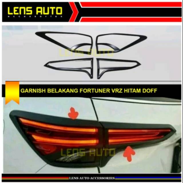 GARNISH LAMPU BELAKANG ALL NEW FORTUNER 2016 UP - HITAM DOFF