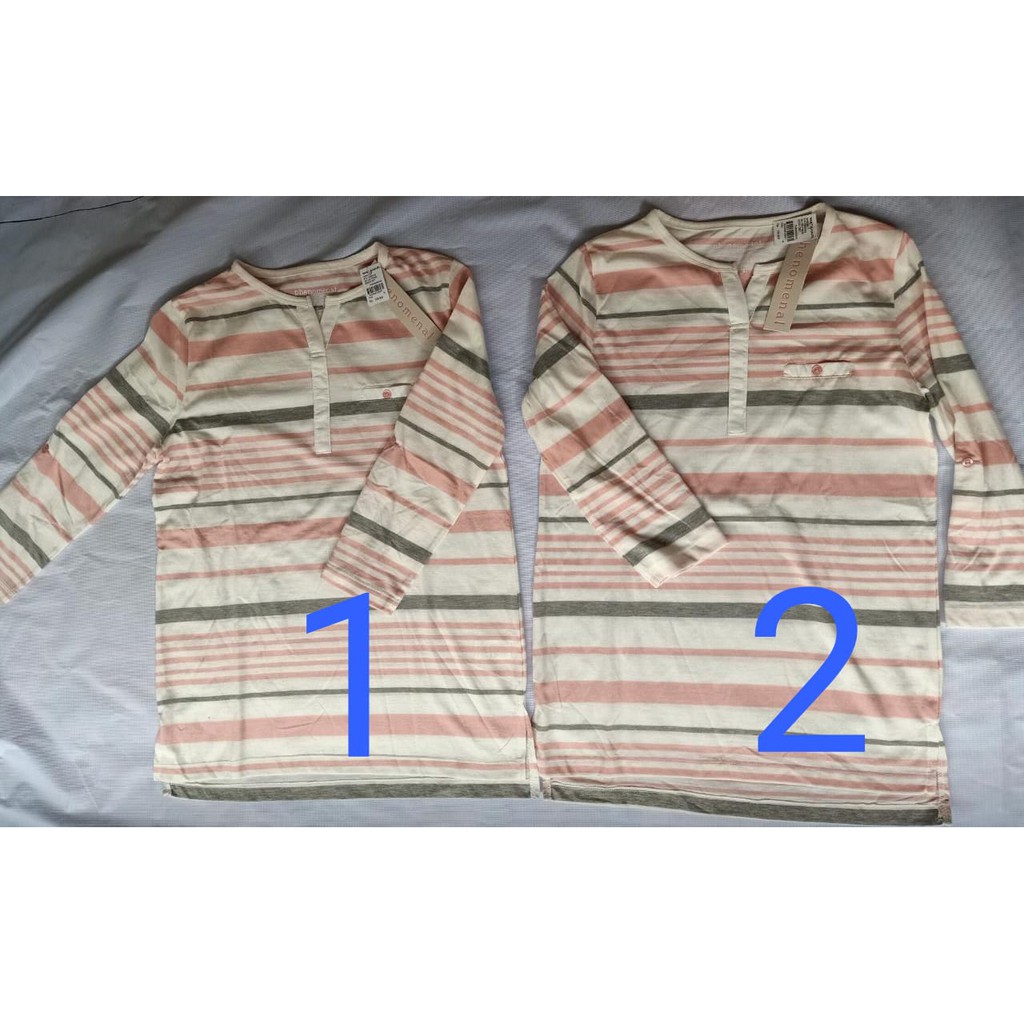 S/M/L-Blouse wanita Phenomenal Lengan 7/8/GARIS-GARIS-2
