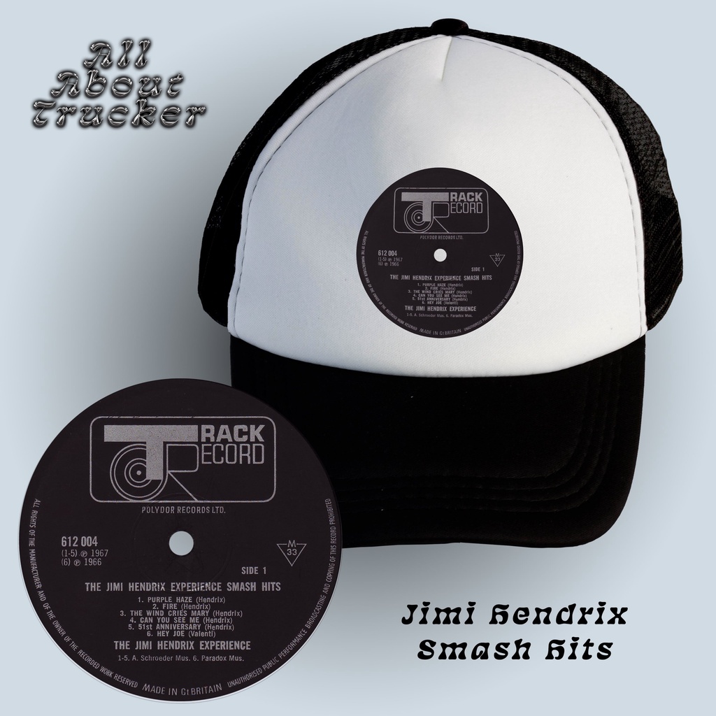 Trucker Hat Jimi Hendrix - Smash Hits | CD Edition | Topi Jaring Jimi Hendrix