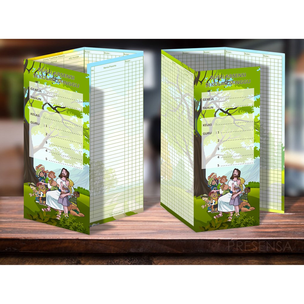 Buku Absensi Sekolah Minggu untuk 40 Anak selama 1 Tahun