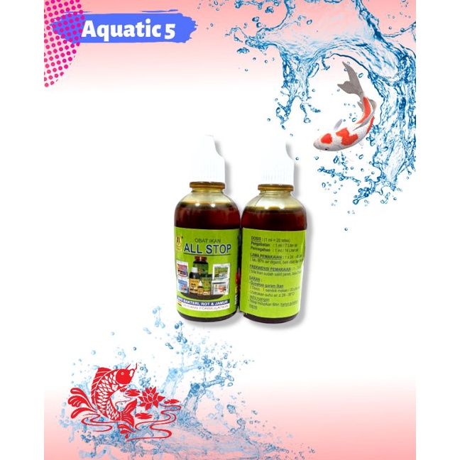 OBAT IKAN  LUKA ANTI BAKTERI AKARI AA ALL STOP 75ML