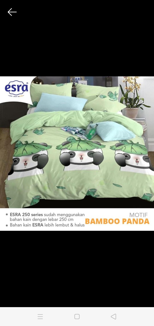 Proven Sprei- Sprei Katun Lokal Esra Motif Panda Bamboo