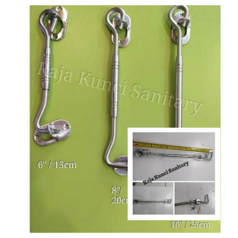 Hak Angin Stainless 6&quot;/8'/10&quot;/12&quot;/Cantolan Jendela Stainless/Penahan Angin Stainless Tebal