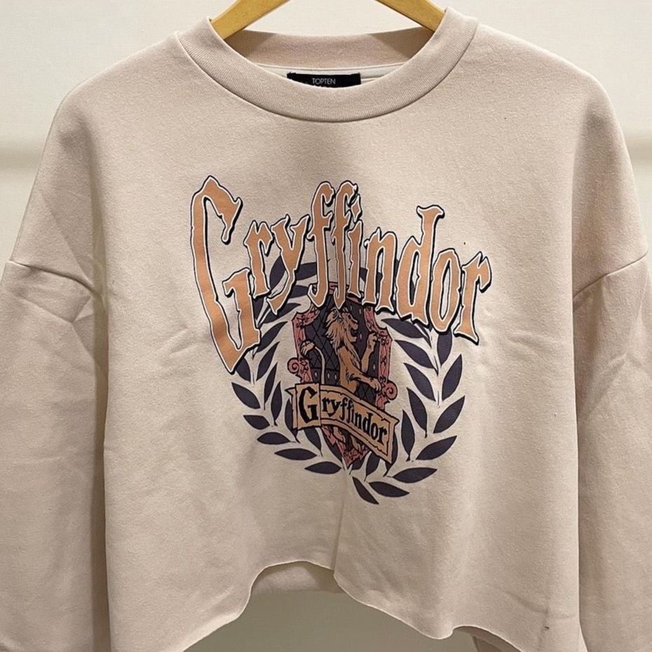 Sweater Oversize Crop Wanita Gryffindor Crop