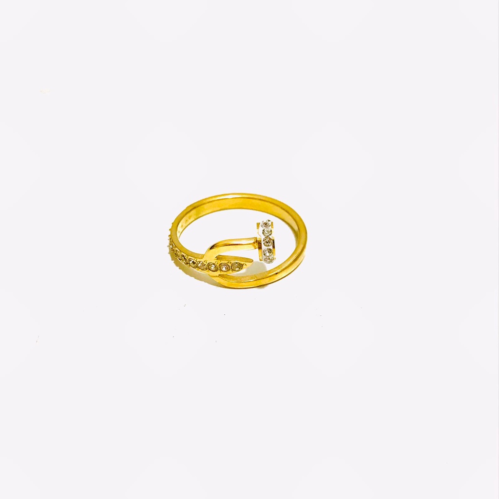 Cincin Titanium Wanita Lpais Emas Anti Karat CT-68