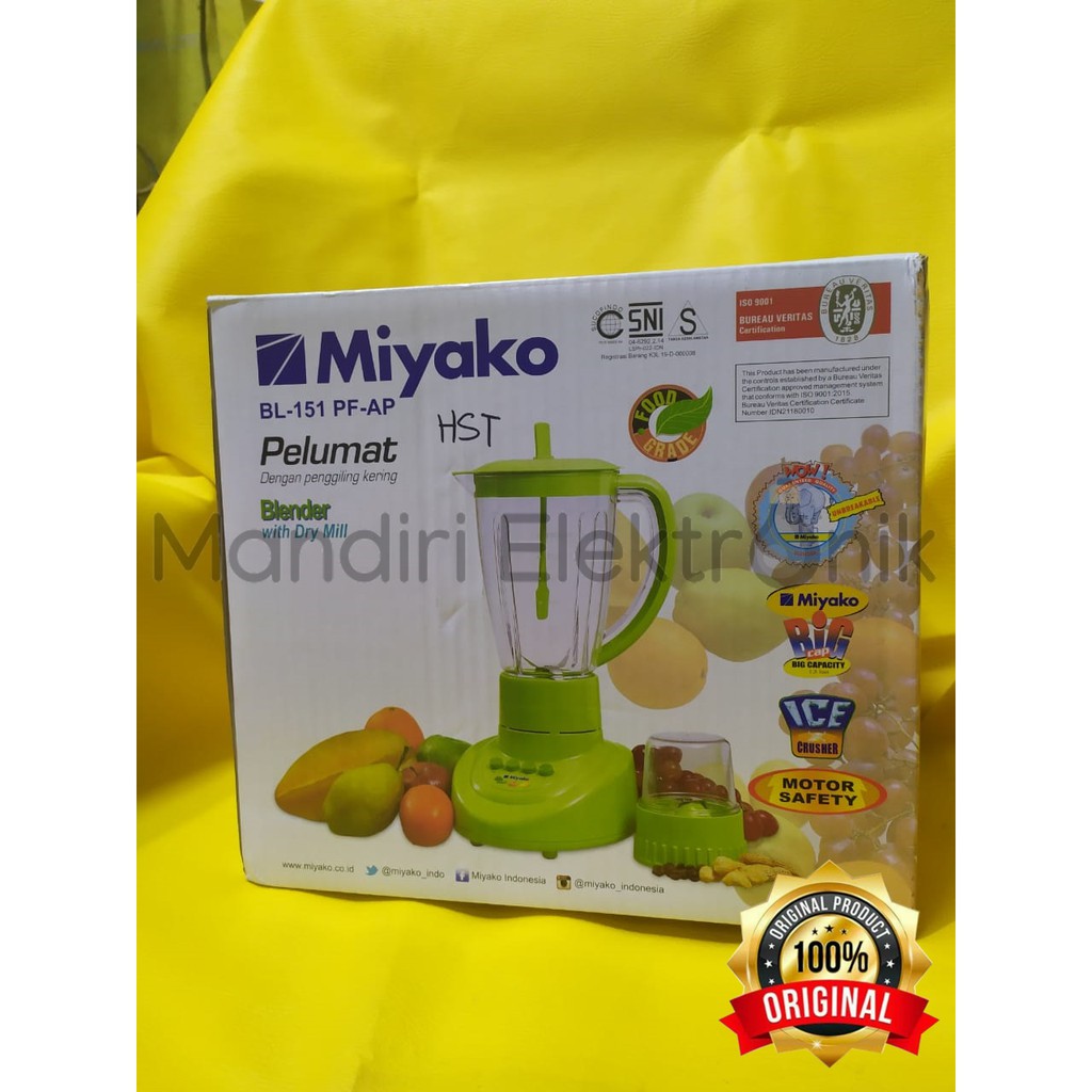 Miyako Blender 151PF/AP / BL 151 PF/AP (Plastik) - Hijau - [1,5L]