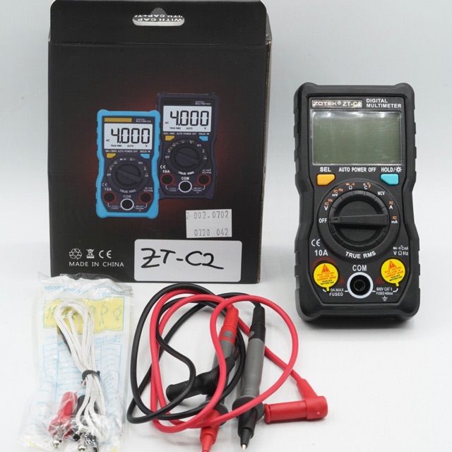 ZOTEK ZT-C2 Digital Multimeter Temperature Auto-Ranging True-RMS intelligent NCV 4000 Counts AC DC
