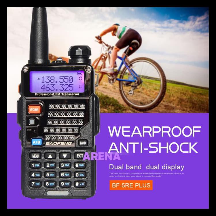100%TERLARIS HT HANDY TALKY BANDEL UV-5RE+ BAOFENG UV5RE PLUS ASLI HOLOGRAM 100% TERMURAH