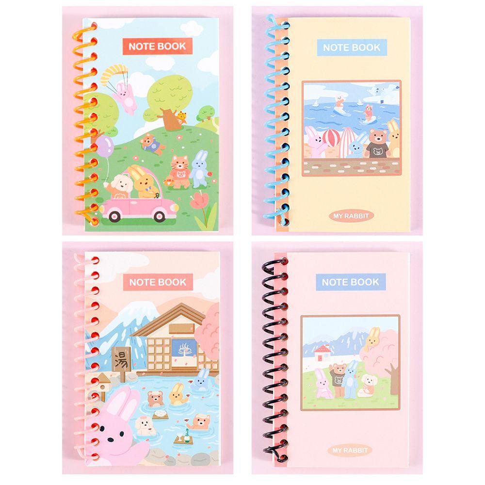 Lanfy Mini Diary Notebook 80halaman Portable Kawaii Journal Planner Alat Tulis Sekolah Supply Sketchbook Bunny Kids Diary Book