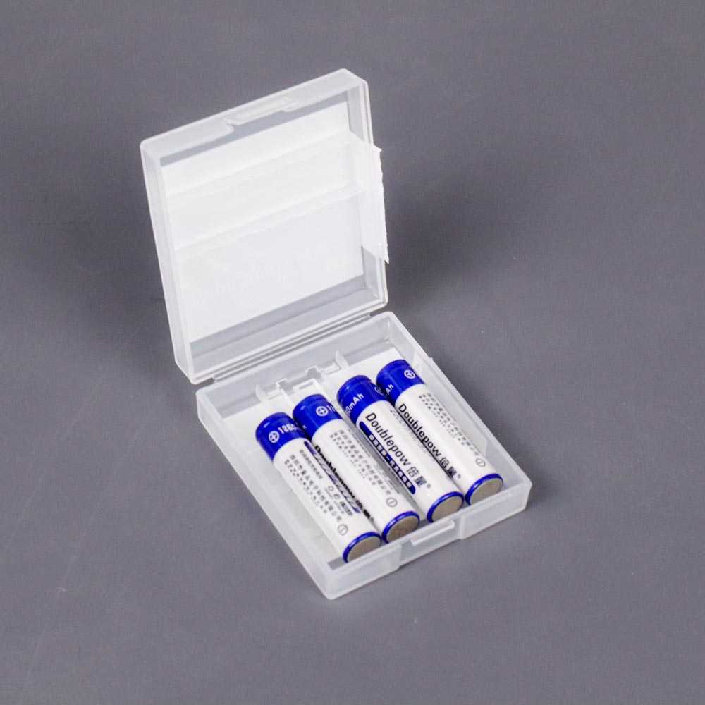 DOUBLEPOW Batu Baterai AAA Rechargeable NiMH 1250mAh 4 PCS with Battery Case