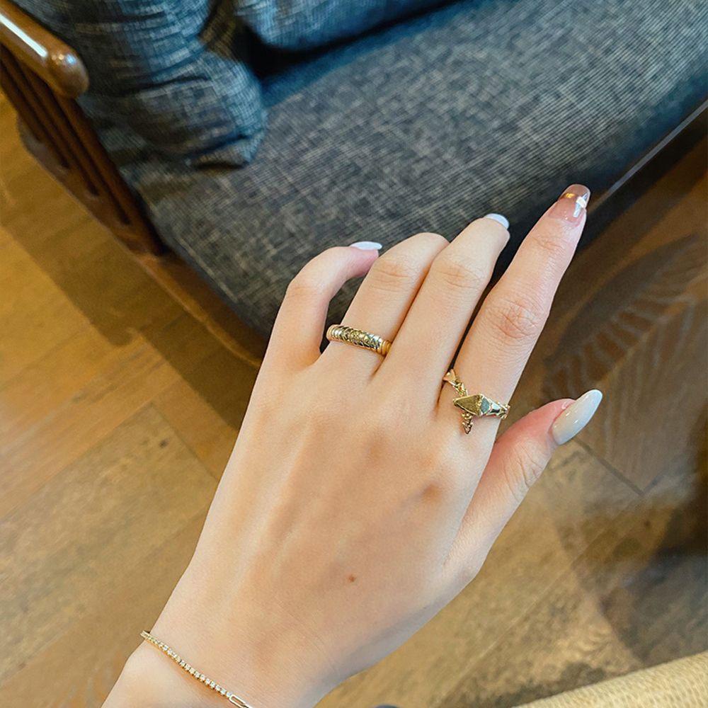 Needway   Cincin Ular Untuk Wanita Minimalis Gaya Korea Jari Telunjuk Rings Perhiasan Hadiah Gadis Hip Hop Adjustable Rings