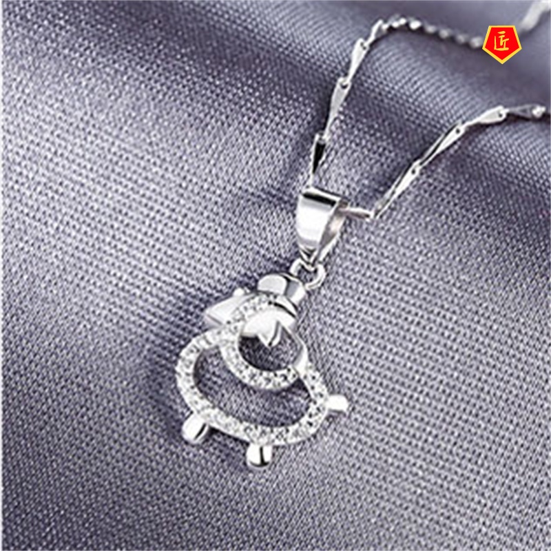 [Ready Stock]Women's Micro-Inlaid Diamond Zodiac Sheeependant Simple Fashion Niche