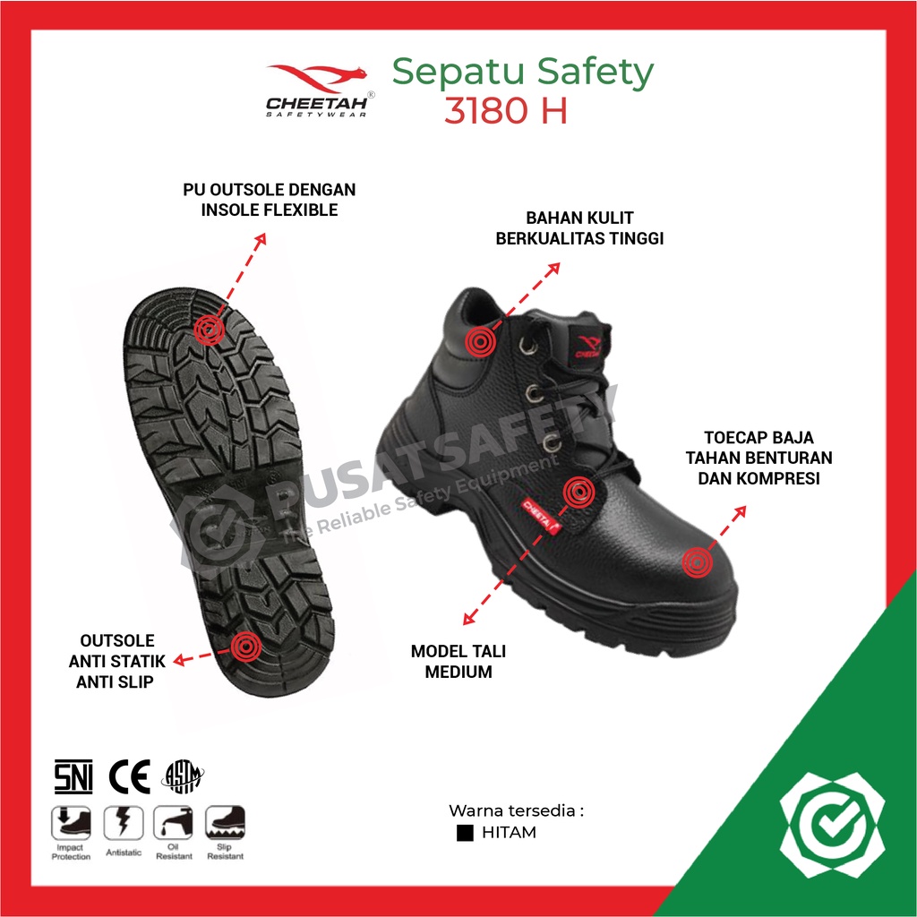 Sepatu Kerja Safety Cheetah 3180H