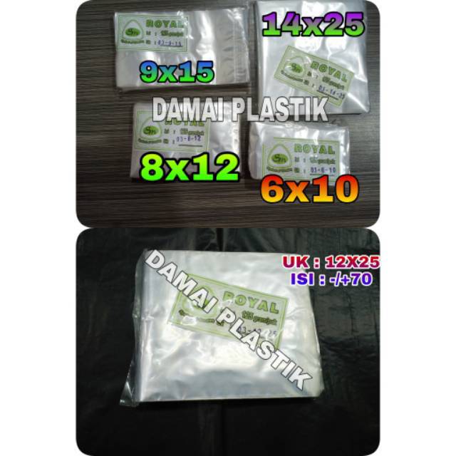 Plastik PP Polos Lebar Tebal 03 12x25 8x12 6x10 14x25 9x15 10x20 15x30 Kantong Bening