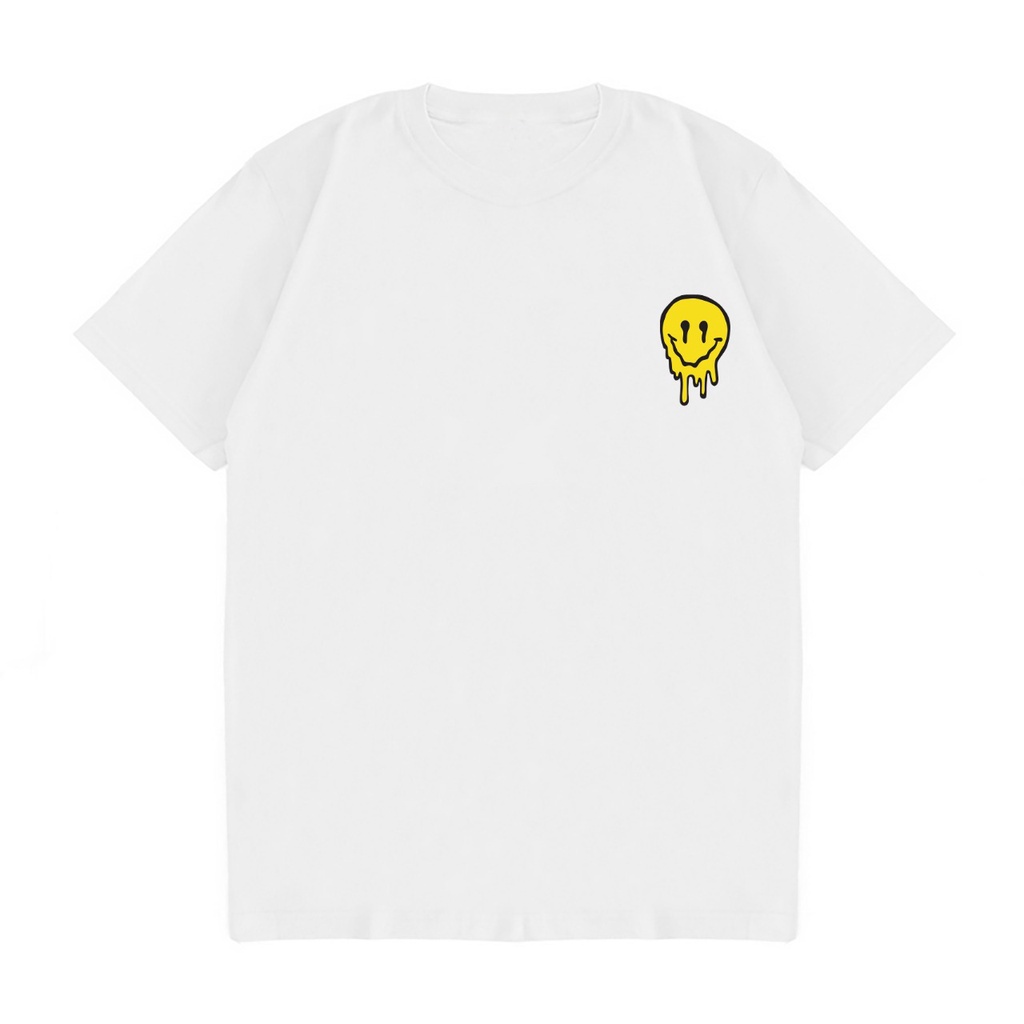 KAOS OVERSIZE EMOJI SAD SMILE CRY YELLOW T-SHIRT